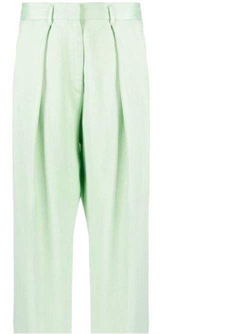 Ice lime green plain-weave texturising pants Forte forte | 120171091